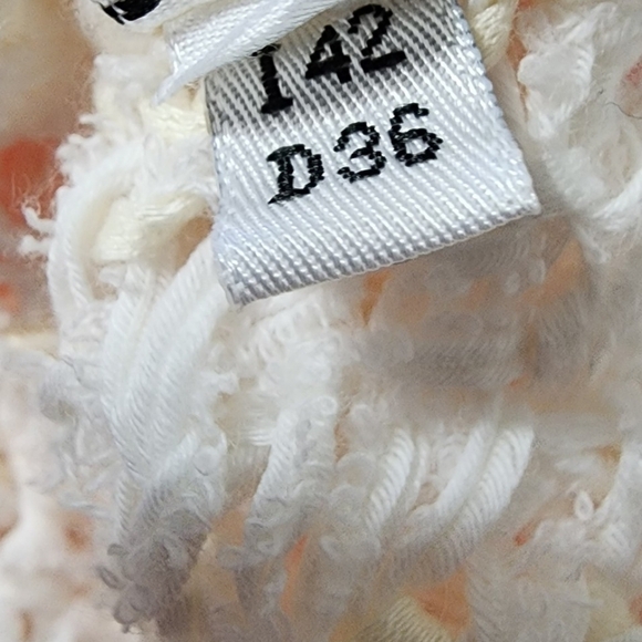 New Blumarine Pink White Yellow Tweed Weave Cardigan Jacket Sz 6 - Picture 10 of 16